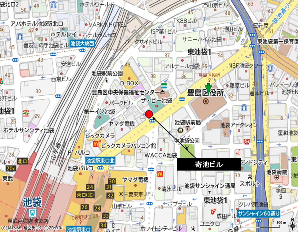 池袋東口　寄池ビル（壁面）